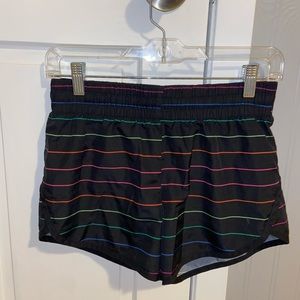 Athletic Shorts | Black + Rainbow Stripe
